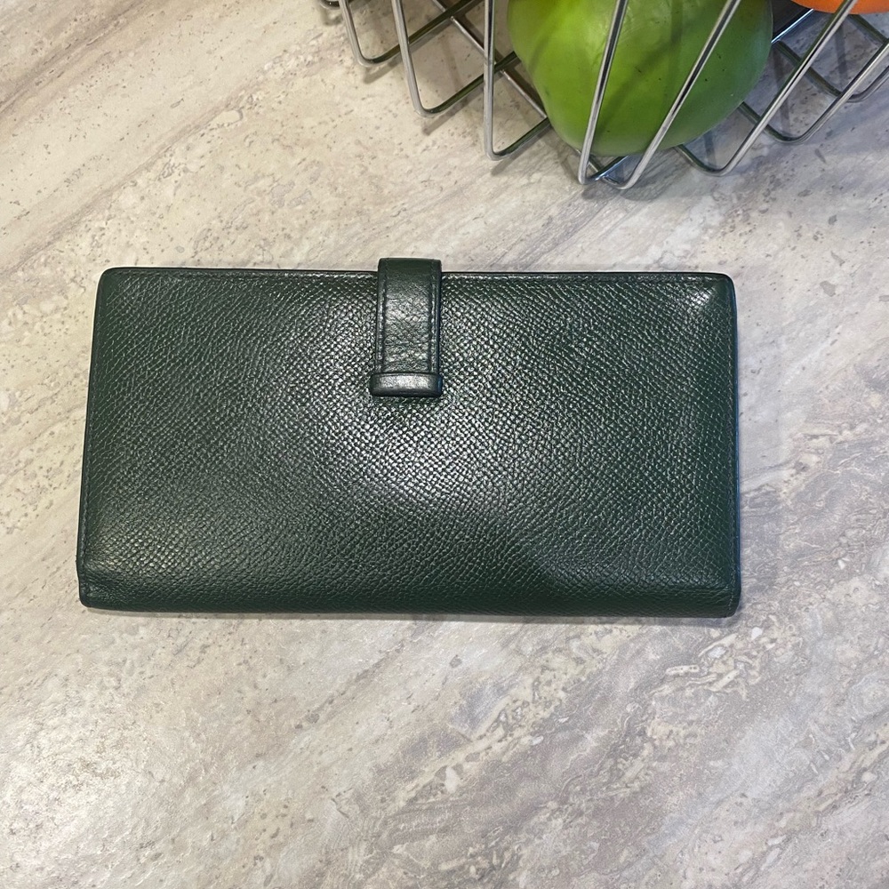 ⭐️Authentic Hermes Bearn Kelly Green Leather Wallet Gold HW - Picture 10 of 14
